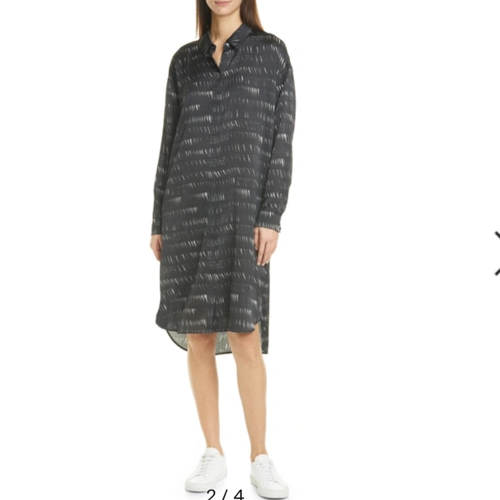eileen fisher classic collar shirt dress